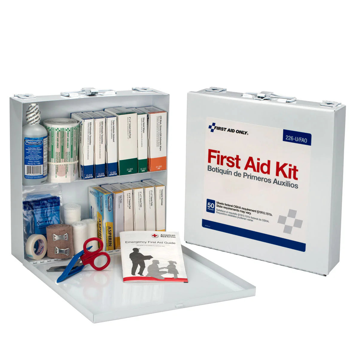 50 Person First Aid Kit, Metal Case